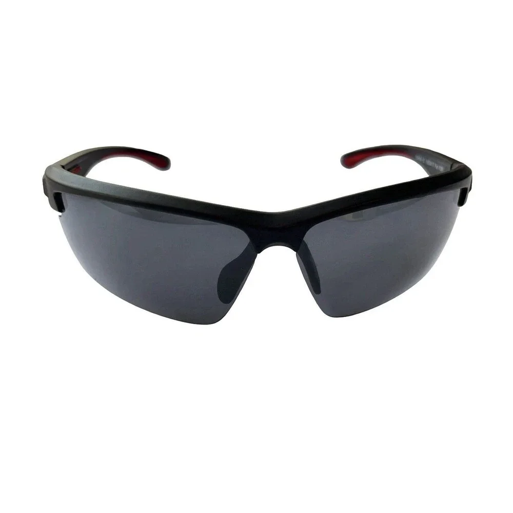 Foster Grant Sport Sunglasses Black Red Wraparound Smoke Lens Y2K Cycling